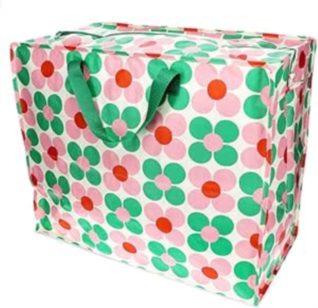 Jumbo storage bag - Pink and green Daisy