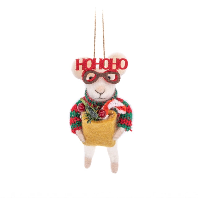 Tree Decorating Mouse Felt Decoration