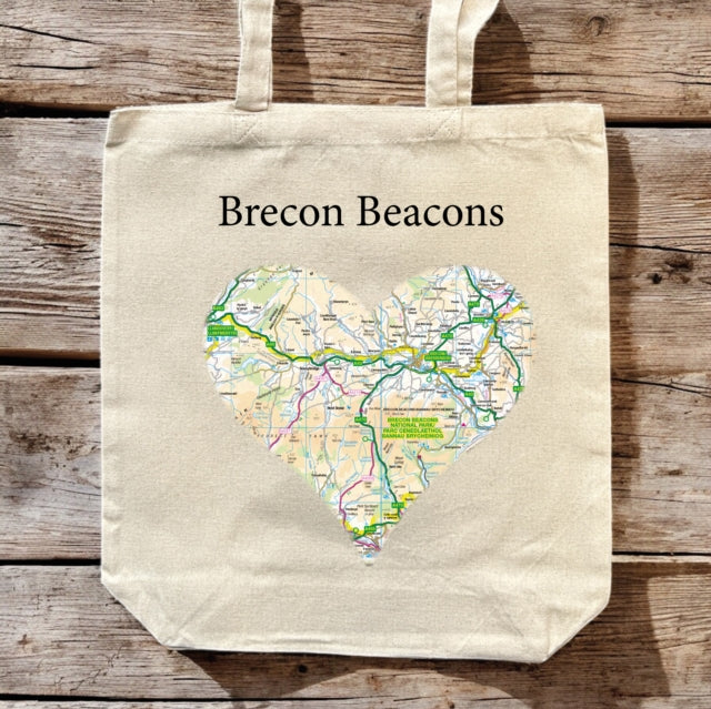 OS Map Premium Canvas Tote Bag - Brecon Beacons National Park