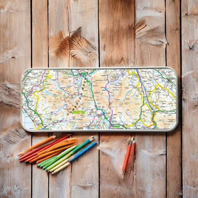 OS Map Metal Pencil Tin - Lake District National Park