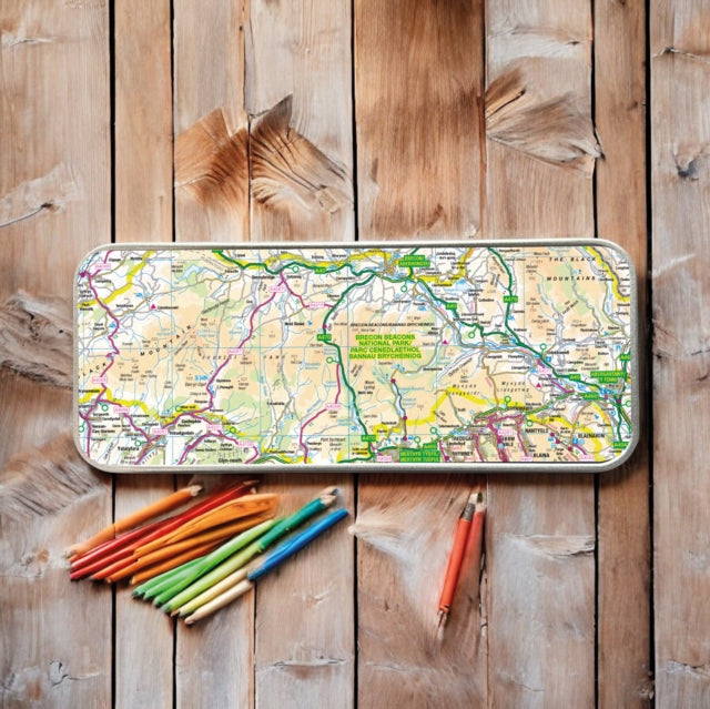 OS Map Metal Pencil Tin - Brecon Beacons National Park