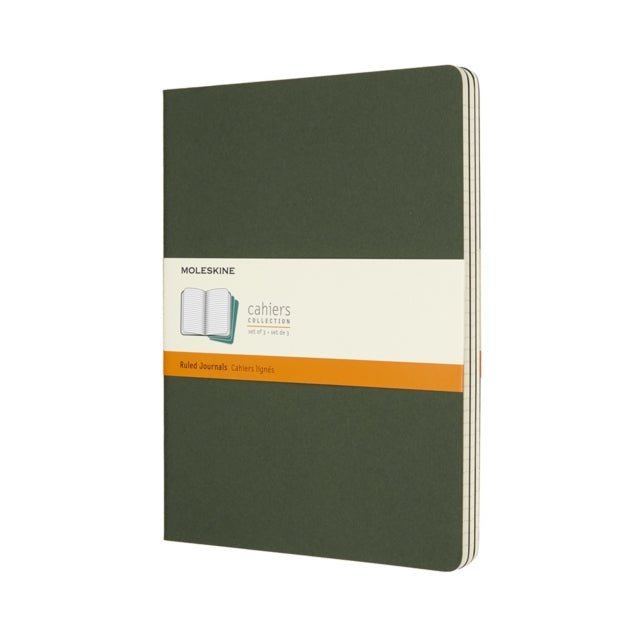 Moleskine Myrtle Green Extra Large Ruled Cahier Journal (set Of 3) - 8055002855334