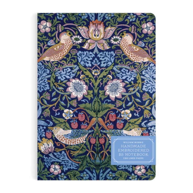 William Morris Strawberry Thief Handmade Embroidered B5 Journal - 9780735383265