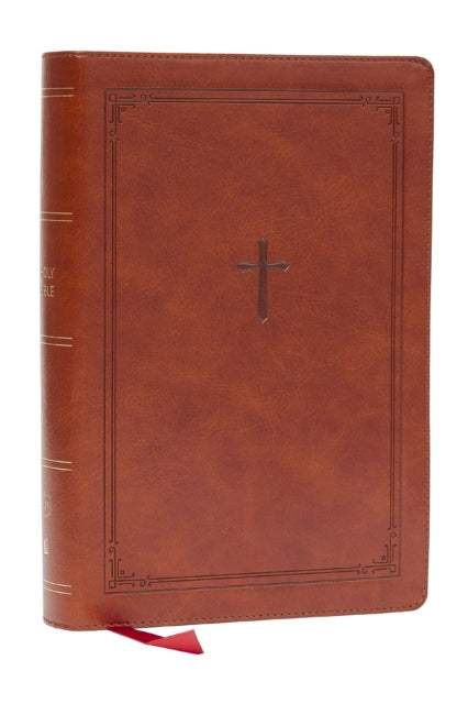 KJV Giant Print End-of-Verse Reference Bible, Brown Leathersoft, Red Letter, Comfort Print - 9781400349463