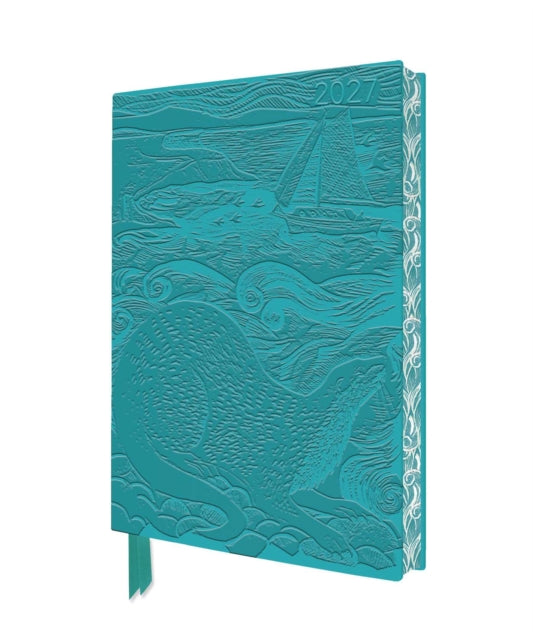 Angela Harding: Shetland Otter & Windsong 2027 Artisan Art Vegan Leather Diary Planner – Page to View with Notes