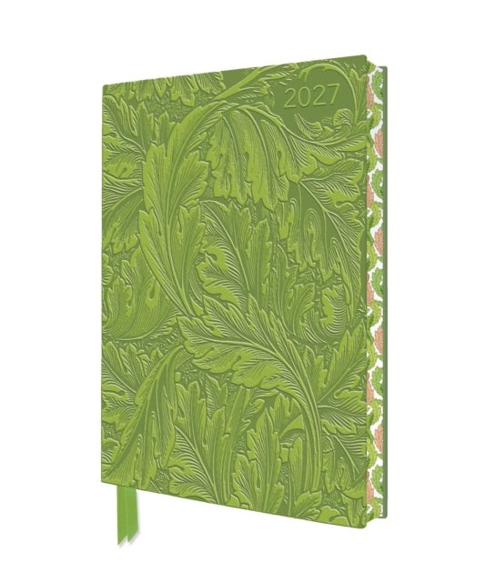 William Morris: Acanthus 2027 Artisan Art Vegan Leather Diary Planner - Page to View with Notes