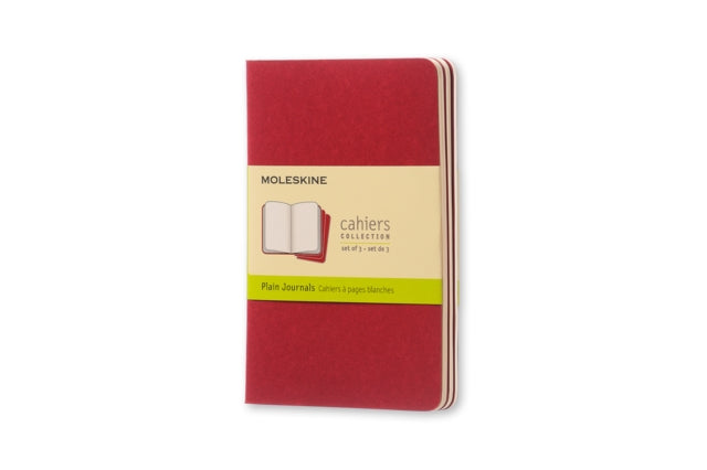 Moleskine Plain Cahier - Red Cover (3 Set) - 9788862930970