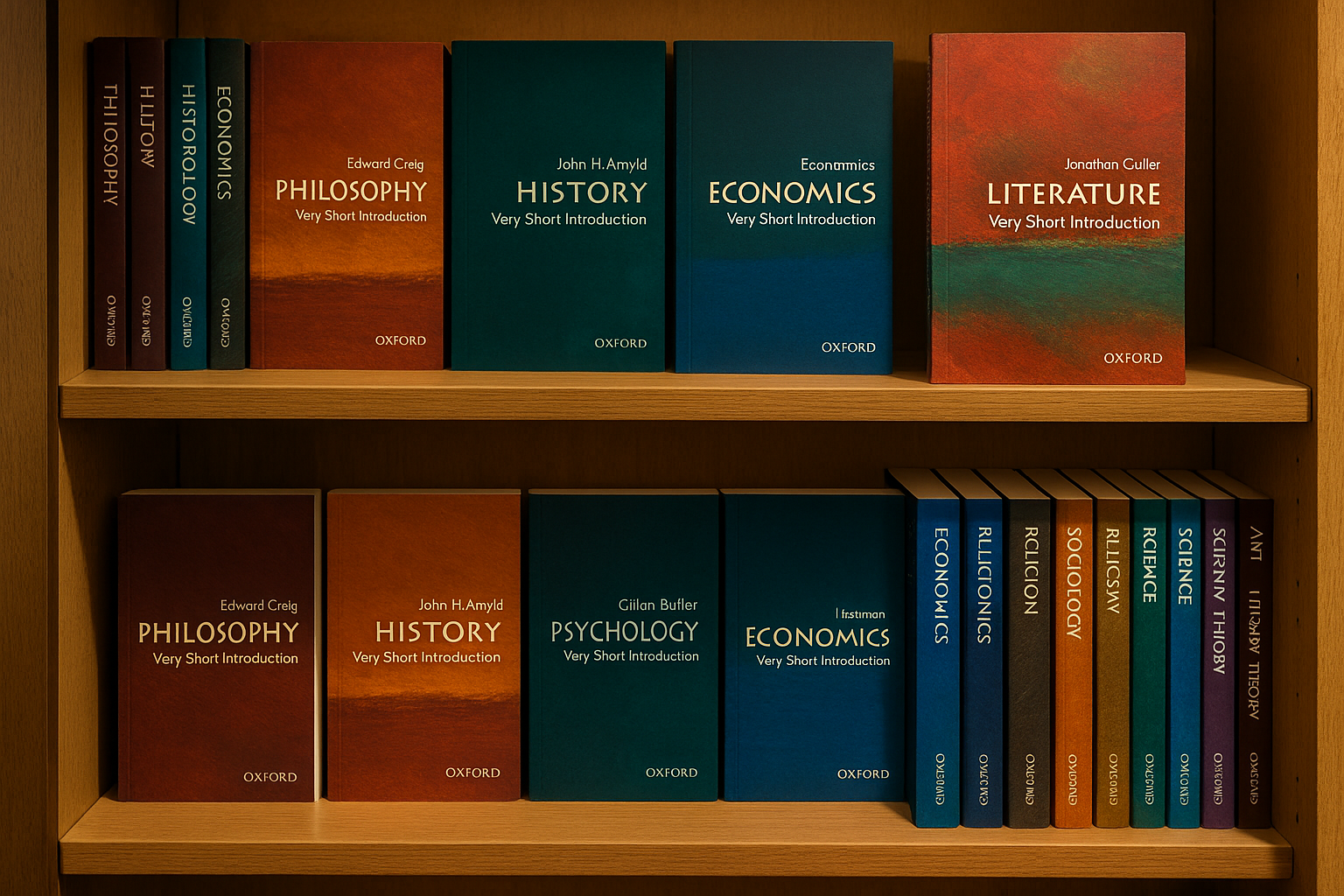 Oxford University Press Very Short Introductions books on bookshelf