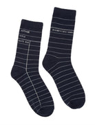 Library Card Navy Socks102504Lrg