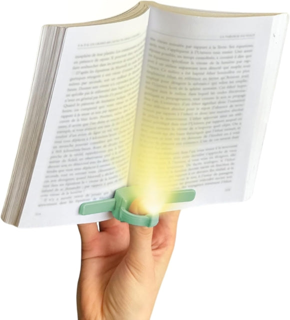 3-in-1 One-Handed Book Light, Page Holder & Bookmark - Green