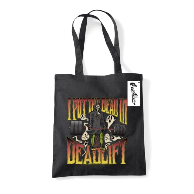 Letter Shoppe (I Put The Dead In Deadlift) Black Tote Bag - 5050293868912