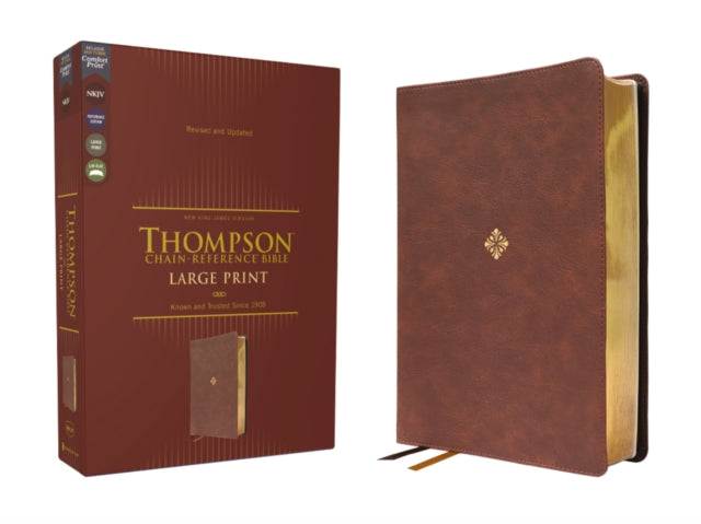 NKJV, Thompson Chain-Reference Bible, Large Print, Leathersoft, Brown, Red Letter, Comfort Print - 9780310459347