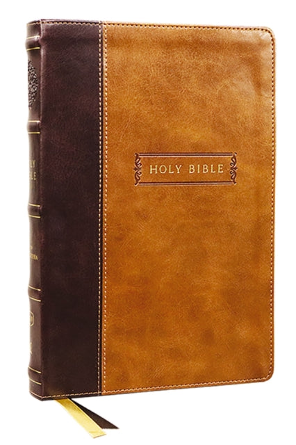 KJV Holy Bible with Apocrypha and 73,000 Center-Column Cross References, Brown Leathersoft, Red Letter, Comfort Print: King James Version - 9781400332038