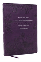 Peace of God Bible: Discover and Experience God's Shalom Throughout the Bible (NKJV, Purple Leathersoft, Red Letter, Comfort Print) - 9781400335015