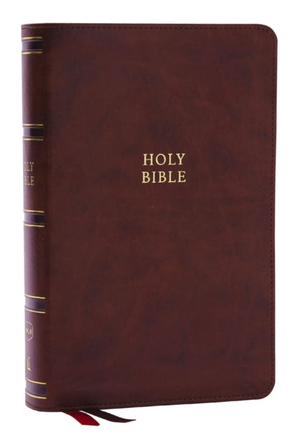 NKJV, Single-Column Reference Bible, Verse-by-verse, Brown Leathersoft, Red Letter, Comfort Print - 9781400335206