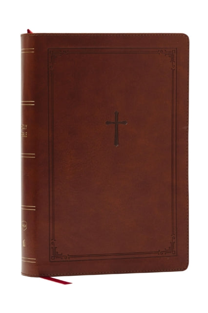 NKJV Giant Print End-of-Verse Reference Bible, Brown Leathersoft, Red Letter, Comfort Print : Holy Bible - 9781400349500