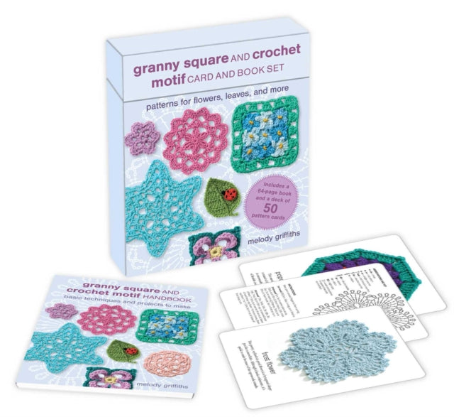Granny Square and Crochet Motif Card and Book Set: 50 cards and a 64-page book : Patterns for Flowers, Leaves, and More - 9781800654570