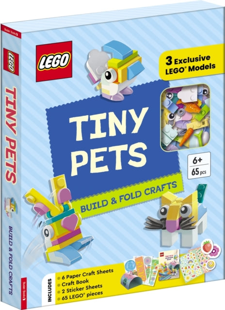LEGO®  Books. Tiny Pets: Build and Fold Crafts (with 3 exclusive models, 65 pieces, craft book, craft sheets and stickers) - 9781837250868