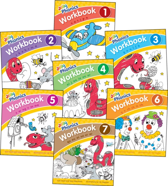 Jolly Phonics Workbooks 1-7 : in Precursive Letters (British English edition) - 9781844146581