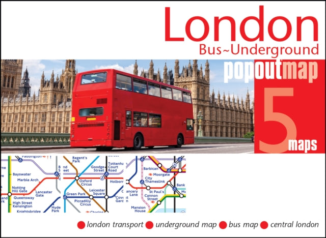 London Bus and Underground PopOut Map : Pocket-size, pop up map showing London's bus network and entire tube network - 9781917131148