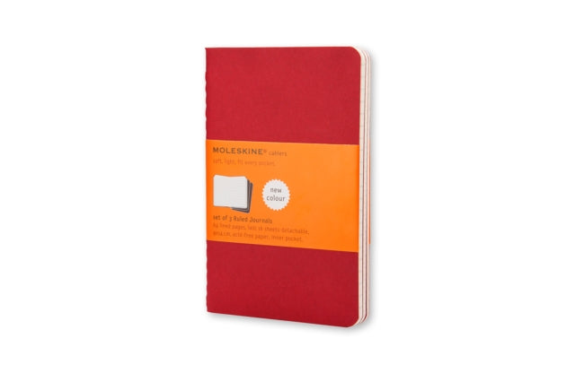 Moleskine Ruled Cahier L - Red Cover (3 Set) - 9788862931014