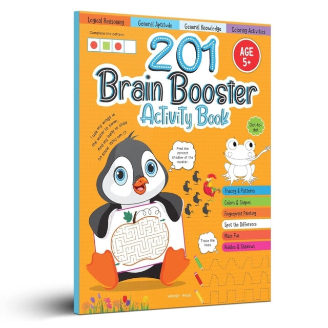 201 Brain Booster Activity Book : Fun Activities and Exercises for Children Tracing & Pattern, Colors & Shapes, Maze